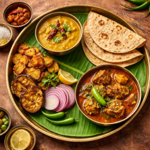 Roti, Dal, Bhaja, Pathar Jhol