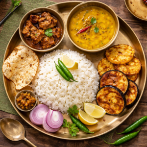 Bhat, Dal, Bhaja, Pathar Jhol