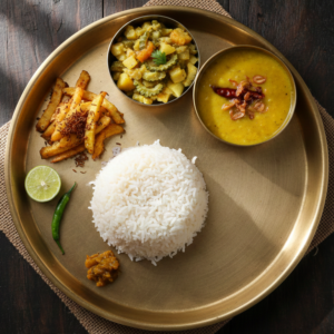 Bhat, Dal, Bhaja, Sabji