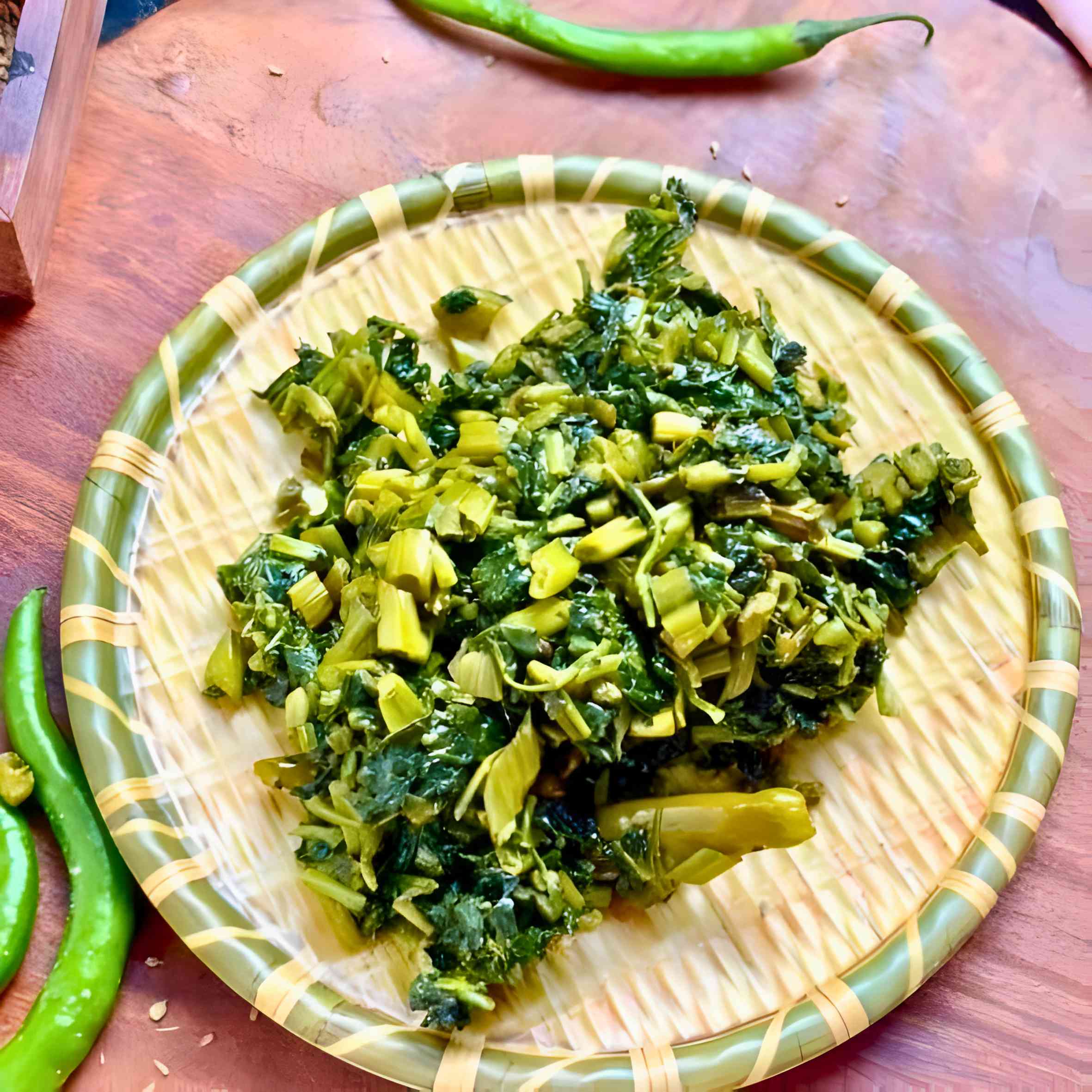 Kolmi Shaak Chorchori (Water Spinach mish-mash)