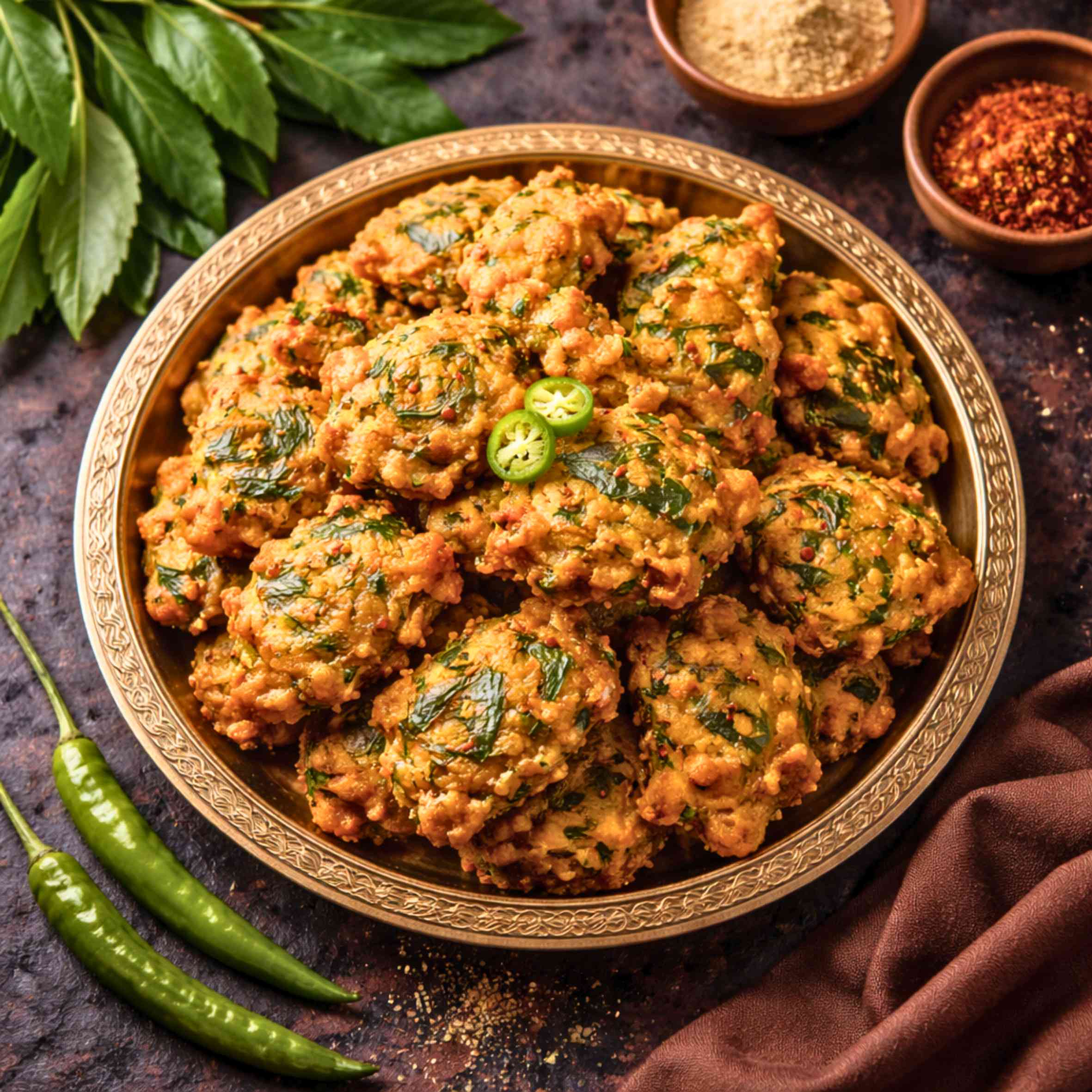 Paat Patar Bora (Jute leaf Batter-Fry)