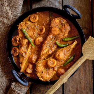Chitol Petir Jhal (Chital Fish Steak Spicy Gravy)