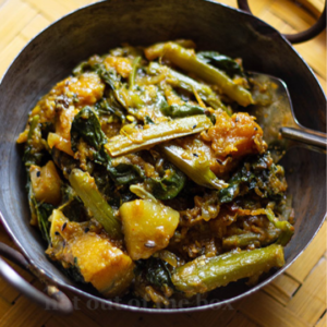 Pui shaker chachchori (Malabar Spinach mish-mash)