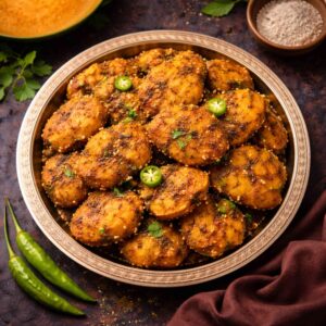 Posto Diye Kumror Bora (Poppy seed Pumpkin Batter-Fry)